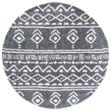 Safavieh Parma Shag 6'-7" x 6'-7" Rug in Charcoal / Ivory