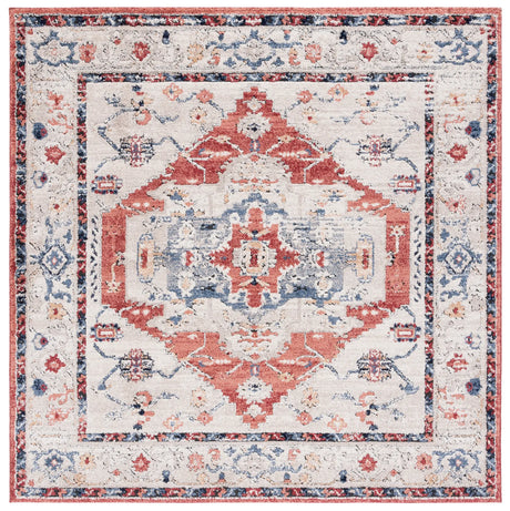 Safavieh Luna 6'-7" x 6'-7" Rug in Beige / Blue Rust
