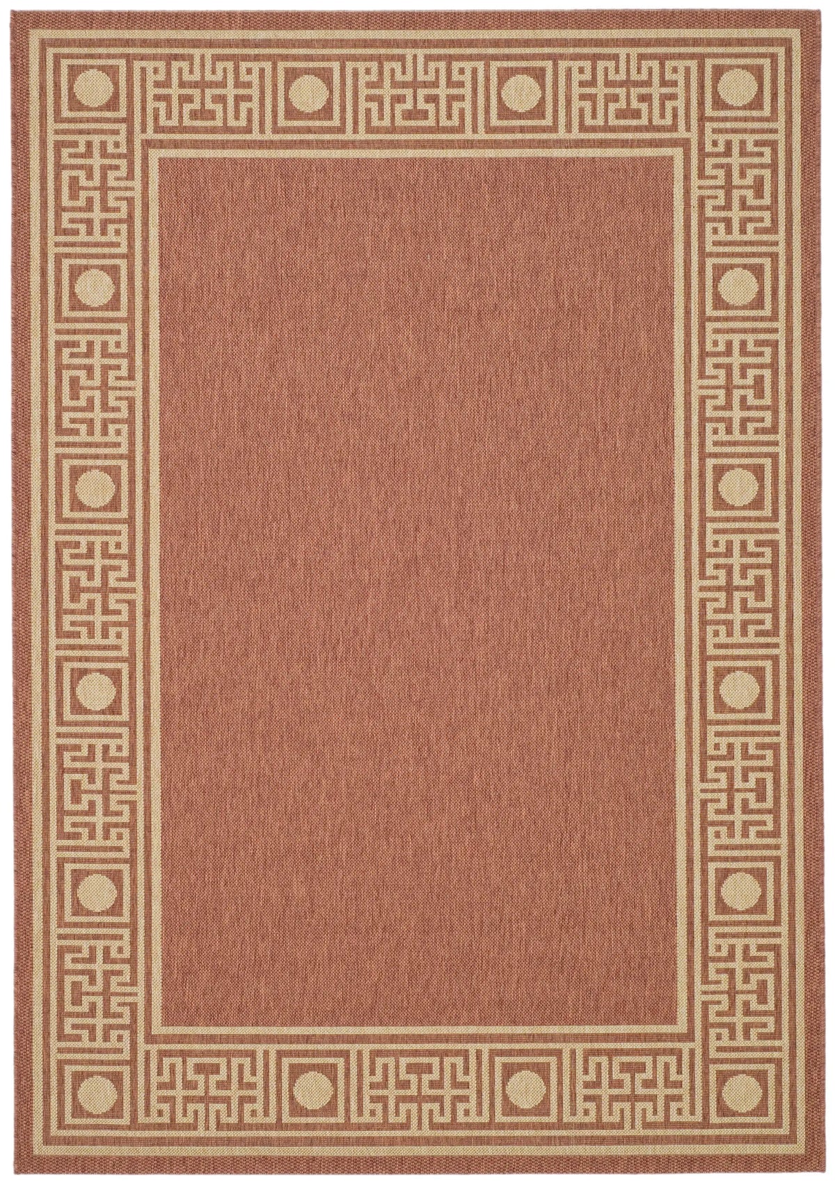 Safavieh Courtyard 4'-0" x 5'-7" Rug in Rust / Sand