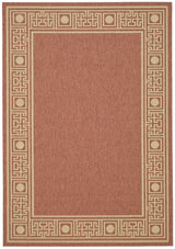 Safavieh Courtyard 4'-0" x 5'-7" Rug in Rust / Sand