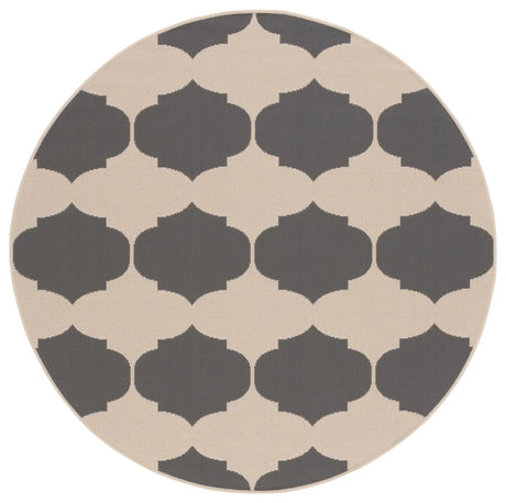 Safavieh Courtyard 5'-3" x 5'-3" Rug in Beige / Anthracite
