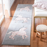 Safavieh Carousel Kids 100 2'-0" x 8'-0" Rug in Grey / Pink