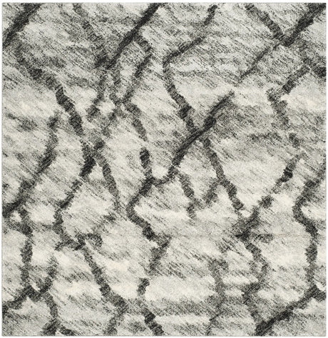 Safavieh Retro 6'-0" x 6'-0" Rug in Light Grey / Black