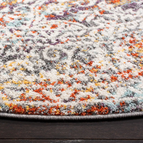 Safavieh Madison 900 6'-7" x 6'-7" Rug in Light Grey / Rust