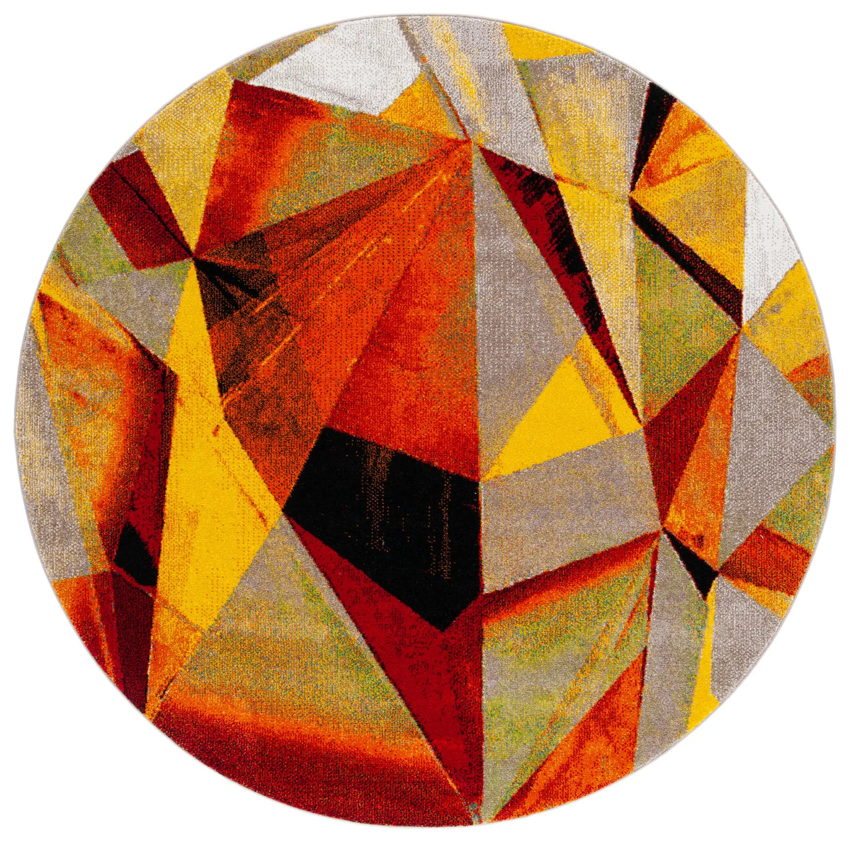 Safavieh Porcello 5'-3" x 5'-3" Rug in Orange / Red