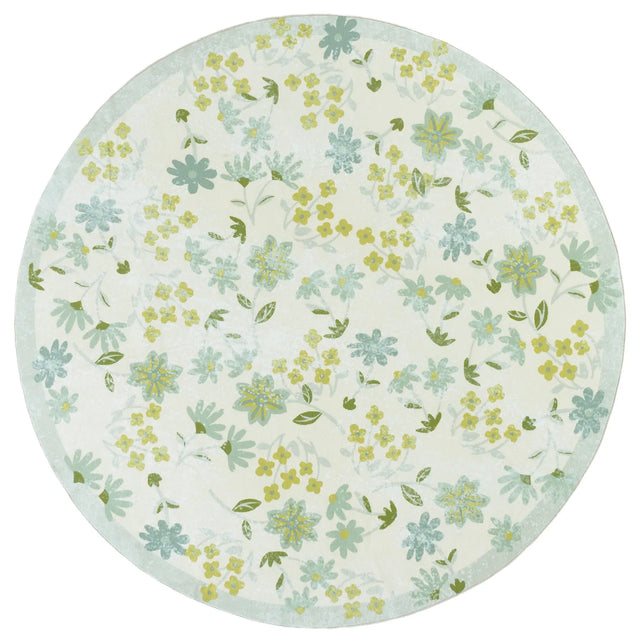 Safavieh Martha Stewart Washable 6'-0" x 6'-0" Rug in Beige / Light Green