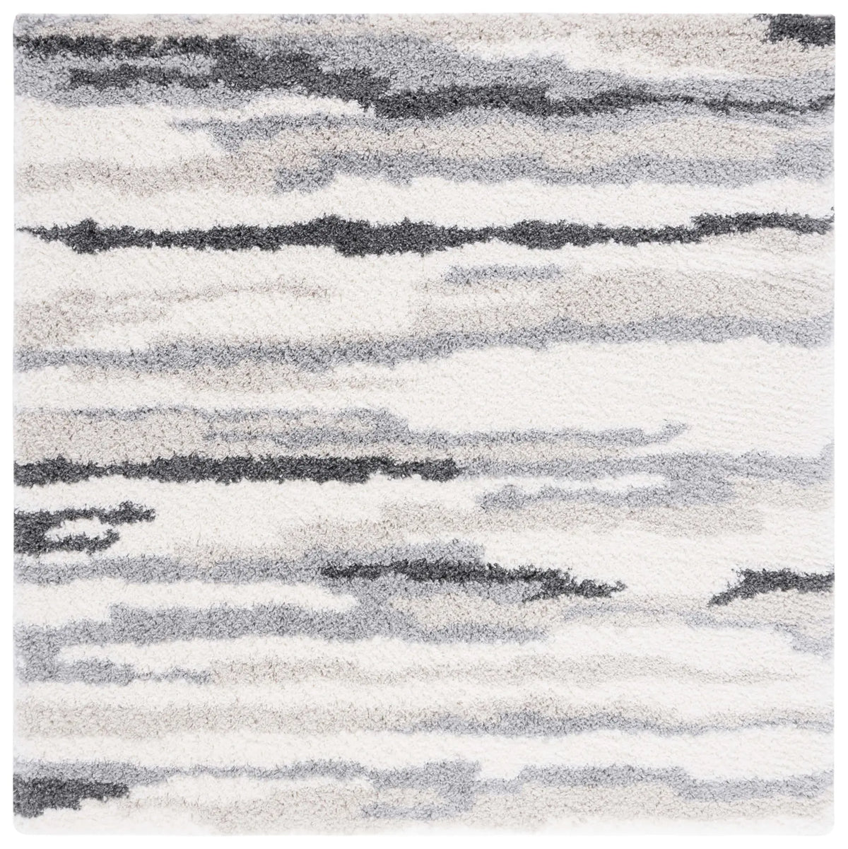 Safavieh Fontana Shag  800 6'-7" x 6'-7" Rug in Ivory / Grey
