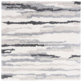 Safavieh Fontana Shag  800 6'-7" x 6'-7" Rug in Ivory / Grey