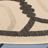 Safavieh Courtyard 5'-3" x 5'-3" Rug in Beige / Black
