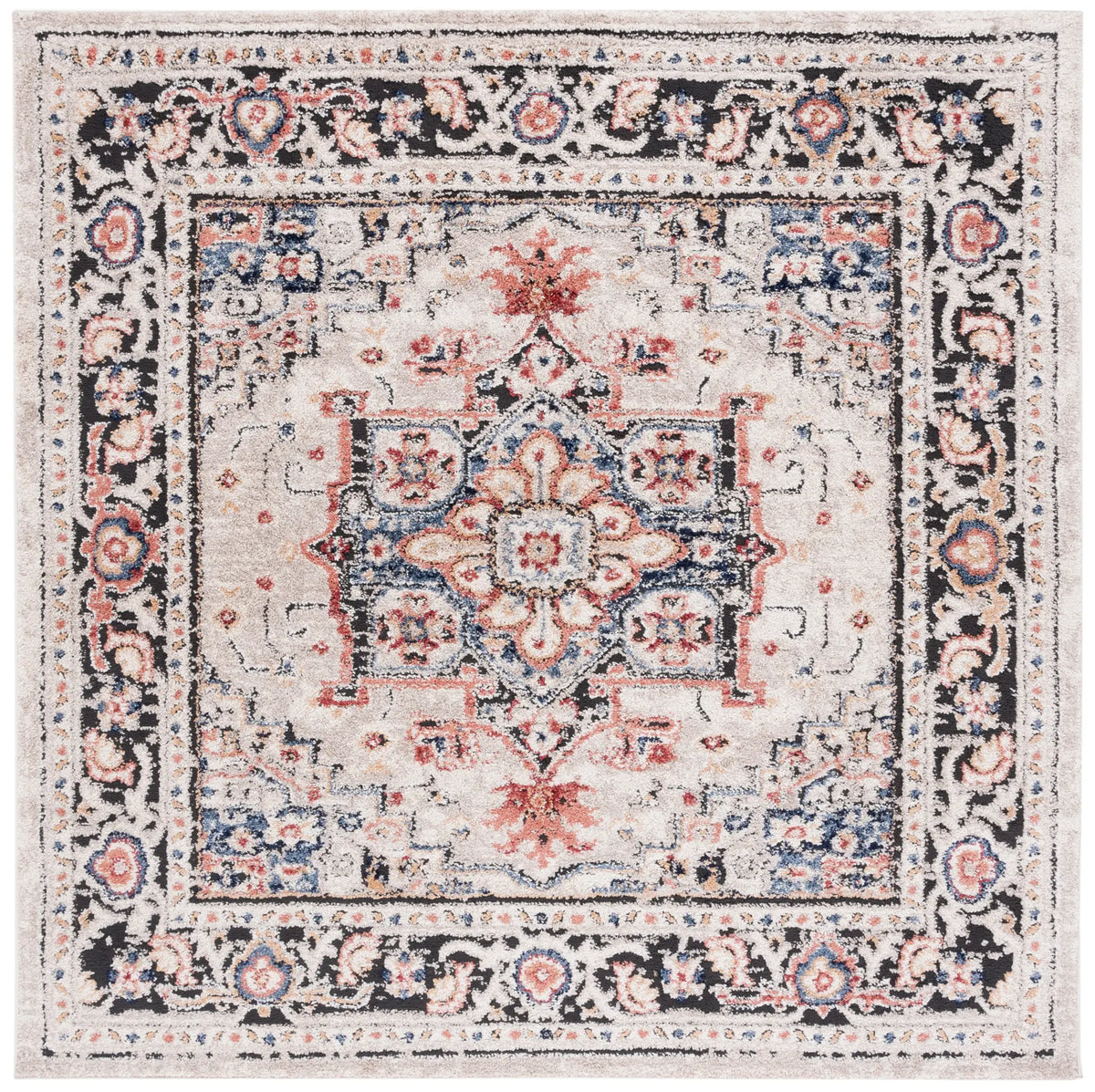 Safavieh Luna 6'-7" x 6'-7" Rug in Beige / Black Rust