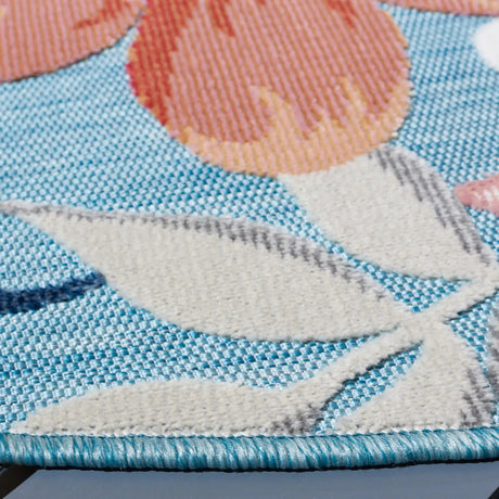 Safavieh Cabana 5'-1" x 5'-1" Rug in Aqua / Rust