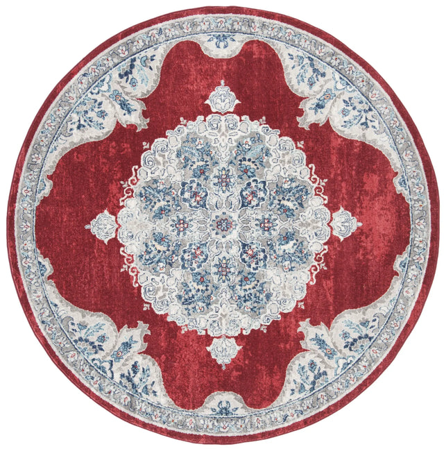 Safavieh Brentwood 5'-0" x 5'-0" Rug in Red / Ivory