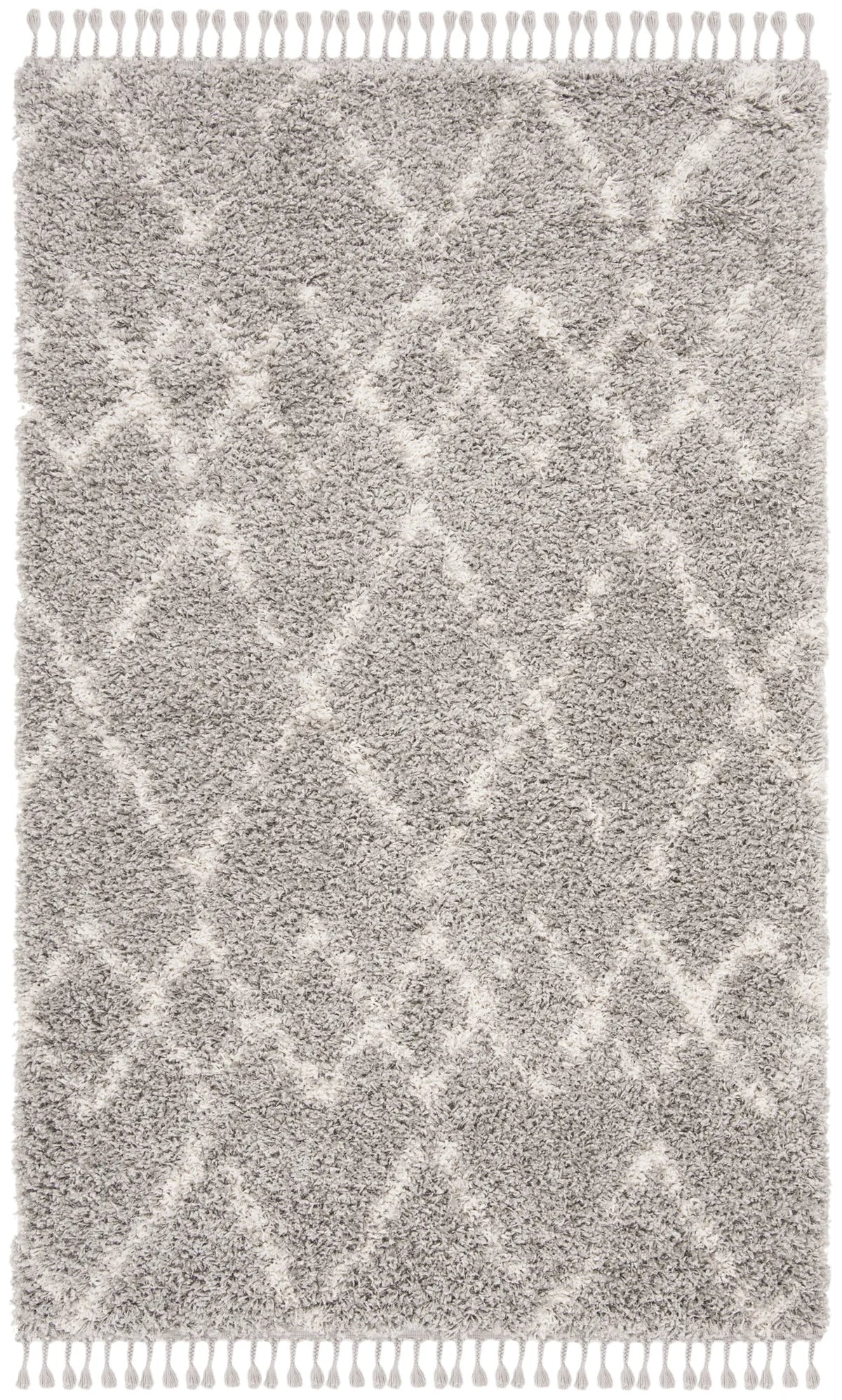 Safavieh Pro Lux Shag 400 4'-0" x 6'-0" Rug in Grey / Cream