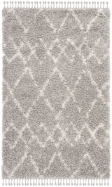 Safavieh Pro Lux Shag 400 4'-0" x 6'-0" Rug in Grey / Cream