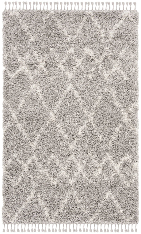 Safavieh Pro Lux Shag 400 4'-0" x 6'-0" Rug in Grey / Cream