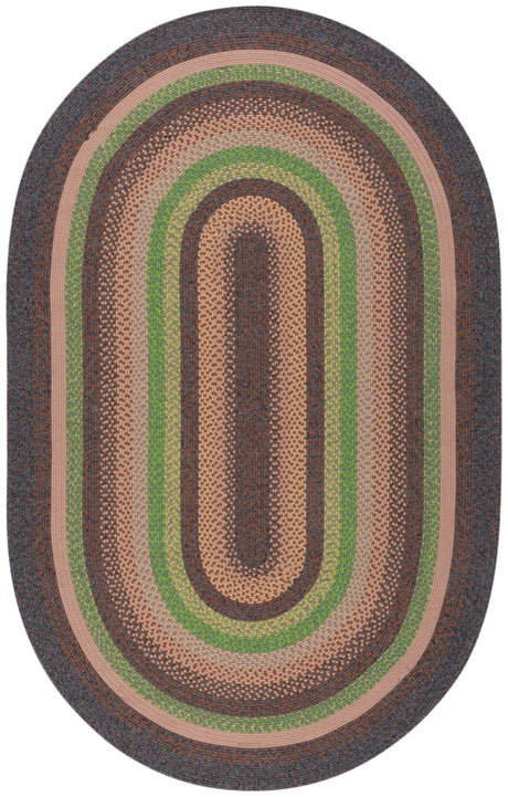 Safavieh Braided 5'-0" x 8'-0" Rug in Brown / Green