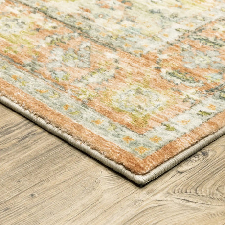Oriental Weavers Sphinx Savoy 28101 Orange/ Blue Rugs - corner detail