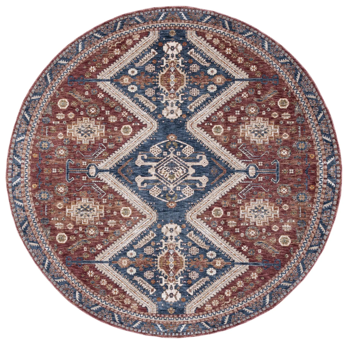 Safavieh Heirloom 700 6'-7" x 6'-7" Rug in Navy / Rust
