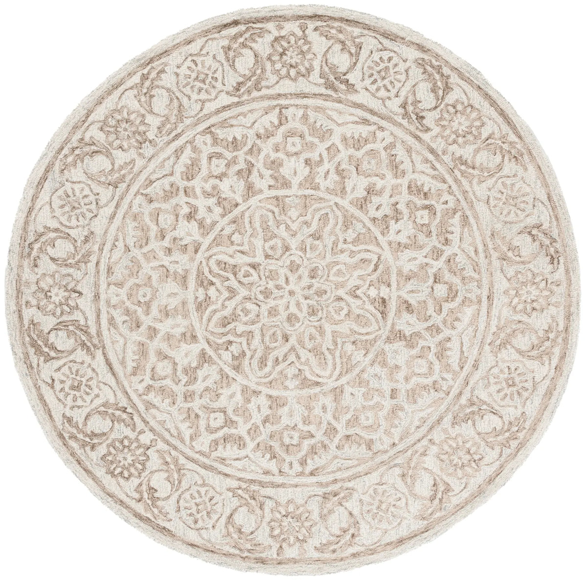 Safavieh Micro-Loop 6'-0" x 6'-0" Rug in Brown / Light Blue