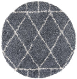 Safavieh Pro Lux Shag 400 6'-7" x 6'-7" Rug in Blue / Creme