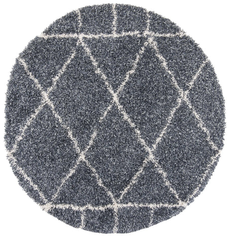 Safavieh Pro Lux Shag 400 6'-7" x 6'-7" Rug in Blue / Creme