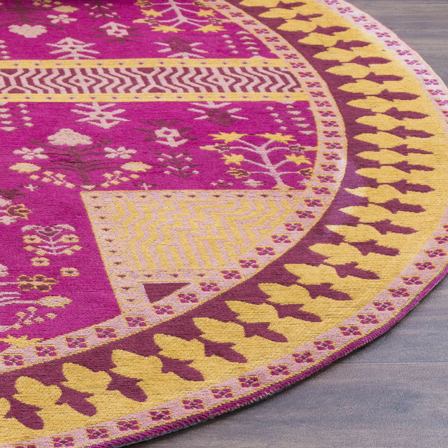 Safavieh Classic Vintage 6'-0" x 6'-0" Rug in Fuchsia / Gold