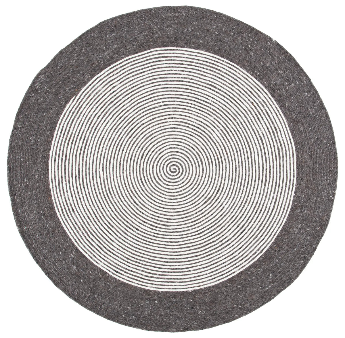 Safavieh Braided 5'-0" x 5'-0" Rug in Charcoal / Ivory