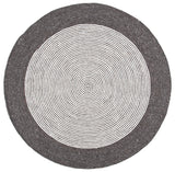 Safavieh Braided 5'-0" x 5'-0" Rug in Charcoal / Ivory