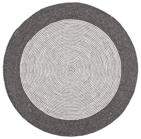 Safavieh Braided 5'-0" x 5'-0" Rug in Charcoal / Ivory