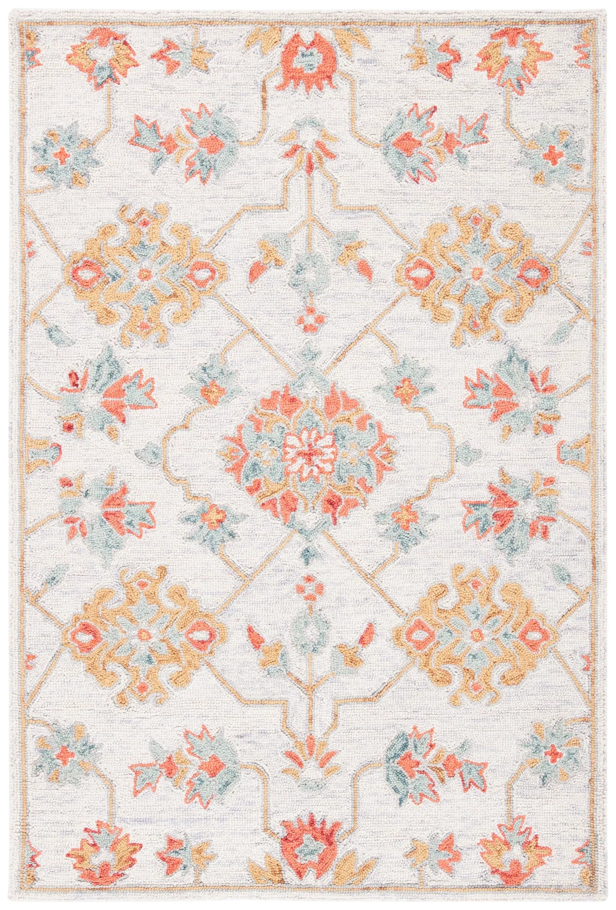 Safavieh Micro-Loop 4'-0" x 6'-0" Rug in Silver / Red