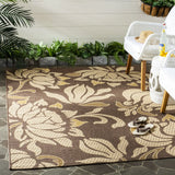 Safavieh Courtyard 4'-0" x 5'-7" Rug in Light Chocolate / Cream