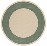 Safavieh Courtyard 5'-3" x 5'-3" Rug in Beige / Dark Green