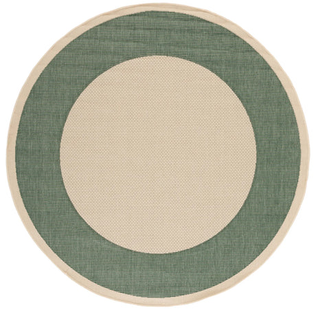 Safavieh Courtyard 5'-3" x 5'-3" Rug in Beige / Dark Green