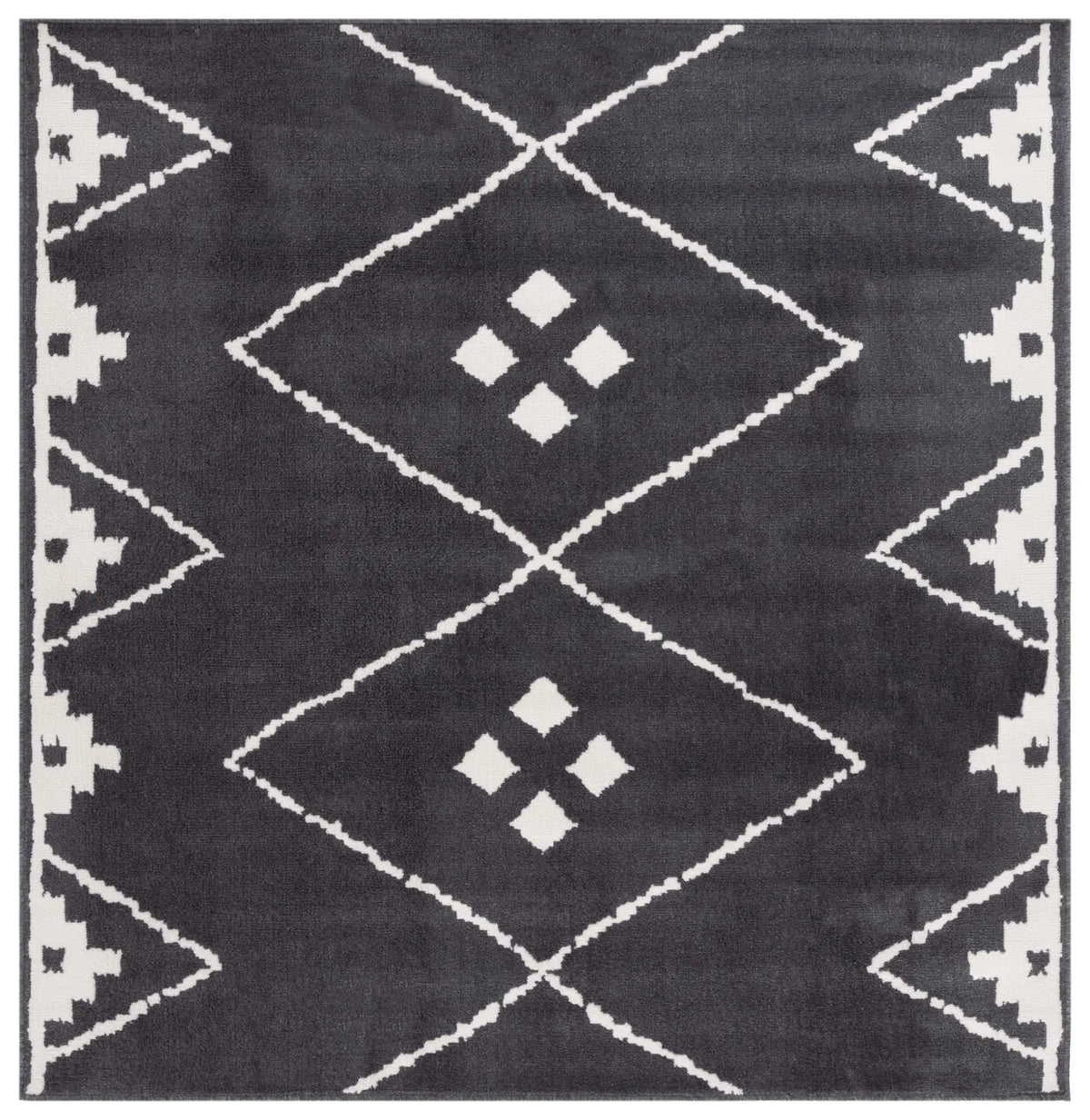 Safavieh Pyramid 6'-7" x 6'-7" Rug in Charcoal / Ivory