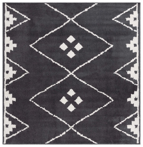 Safavieh Pyramid 6'-7" x 6'-7" Rug in Charcoal / Ivory