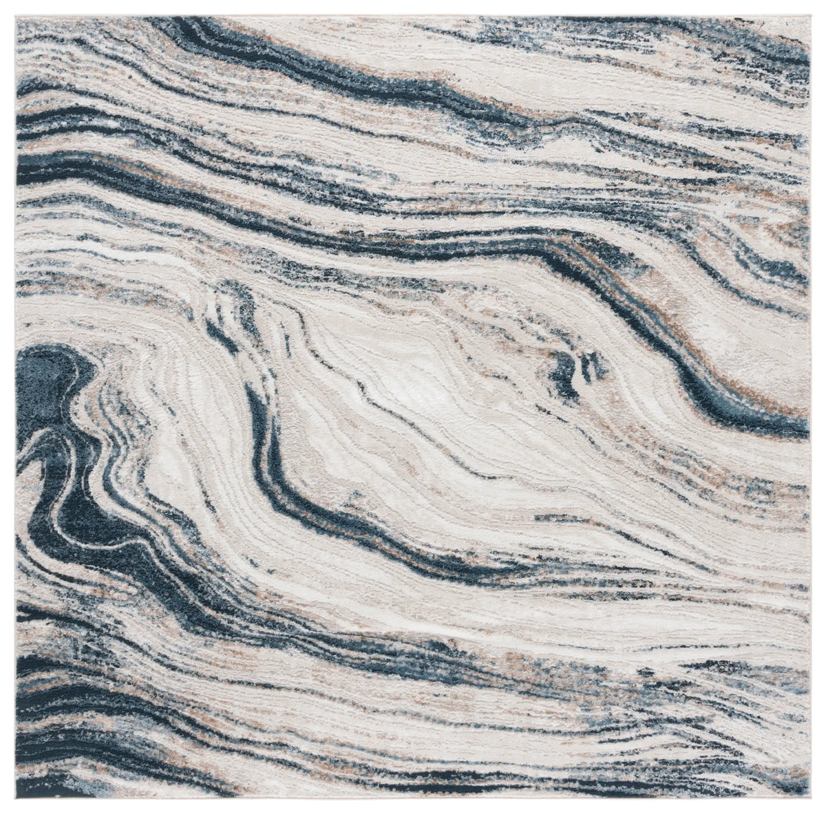 Safavieh Parker 6'-7" x 6'-7" Rug in Ivory / Navy