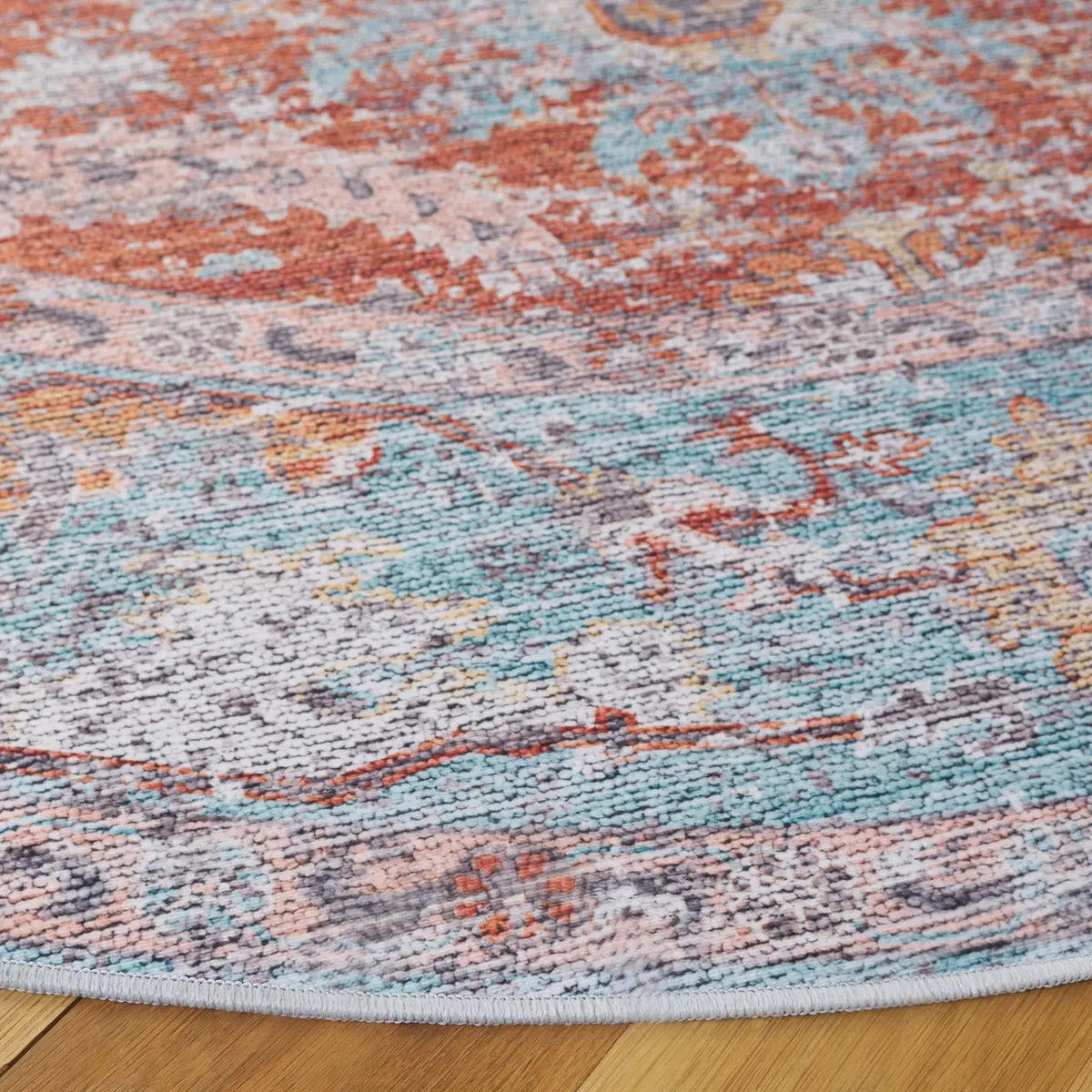 Safavieh Tucson 6'-0" x 6'-0" Rug in Turquoise / Rust