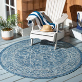 Safavieh Courtyard 5'-3" x 5'-3" Rug in Navy / Ivory