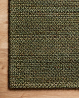 Loloi Lily Lil-01 Green Rugs - corner on wood
