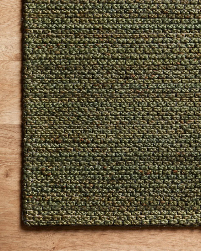 Loloi Lily Lil-01 Green Rugs - corner on wood