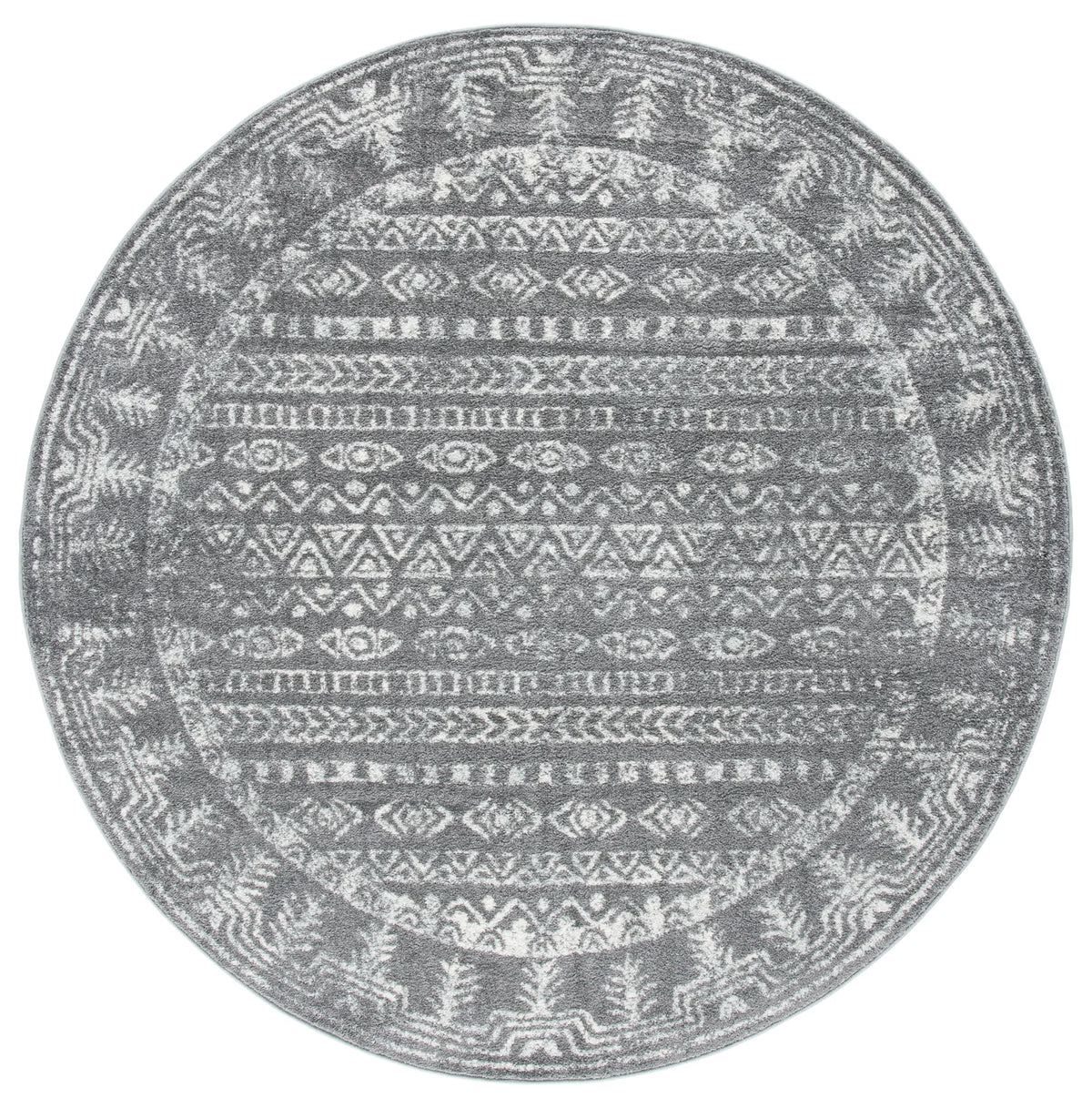 Safavieh Tulum 6'-7" x 6'-7" Rug in Dark Grey / Ivory