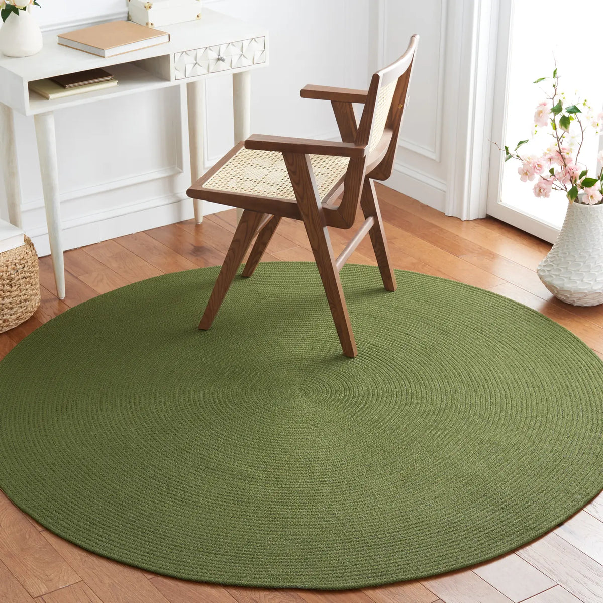 Safavieh Braided 5'-0" x 5'-0" Rug in Olive / Green