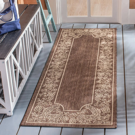 Safavieh Courtyard 2'-3" x 6'-7" Rug in Chocolate / Natural