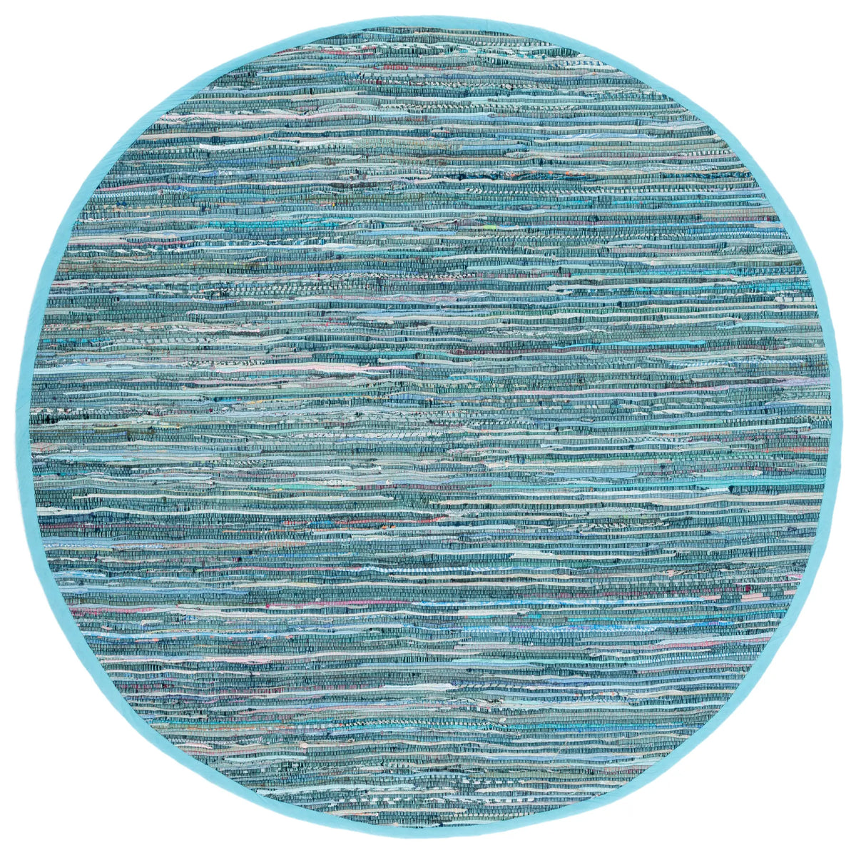 Safavieh Rag Rug 6'-0" x 6'-0" Rug in Turquoise / Multi