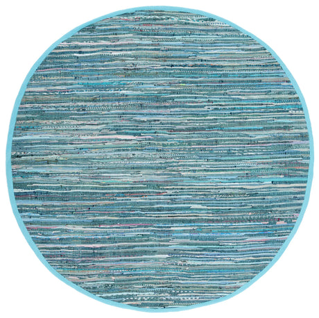 Safavieh Rag Rug 6'-0" x 6'-0" Rug in Turquoise / Multi