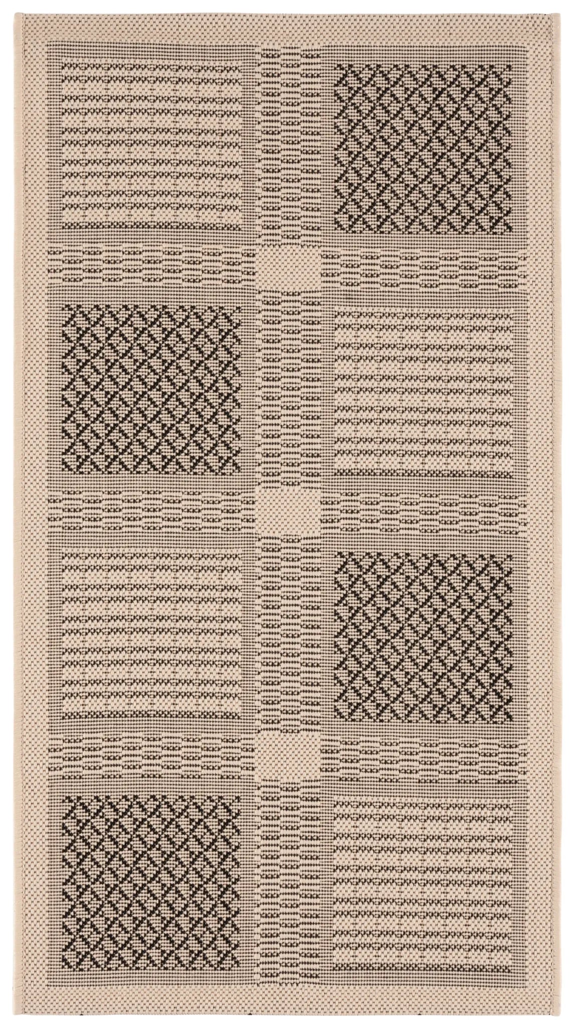 Safavieh Courtyard 2'-0" x 3'-7" Rug in Sand / Black