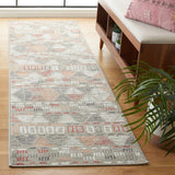 Safavieh Pyramid 2'-2" x 8'-0" Rug in Grey/Ivory / Rust