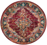 Safavieh Crystal 7'-0" x 7'-0" Rug in Ruby / Navy