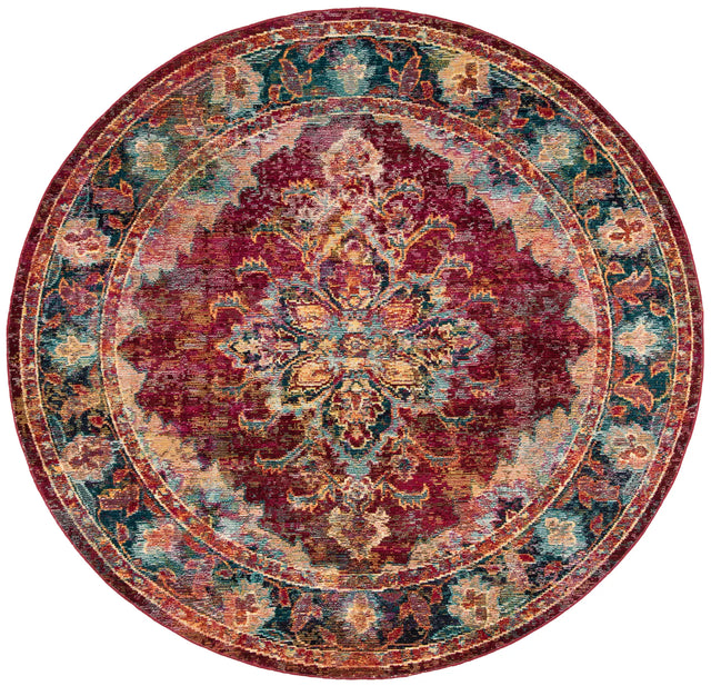 Safavieh Crystal 7'-0" x 7'-0" Rug in Ruby / Navy