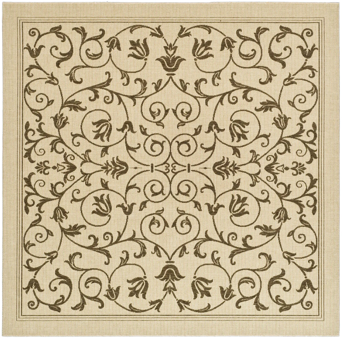 Safavieh Courtyard 6'-7" x 6'-7" Rug in Natural / Brown